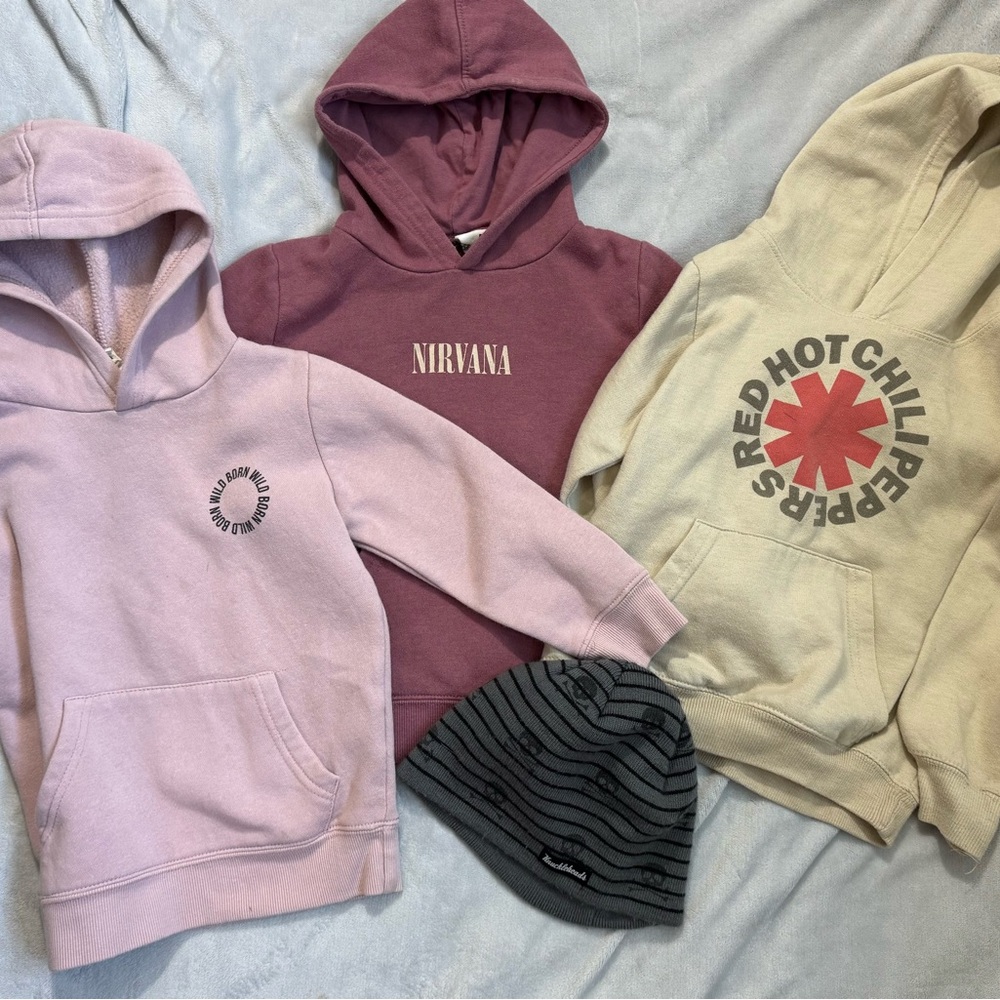 NIRVANA Born Wild, Knuckleheads Redhot Chili Peppers kids hoodies 4/5